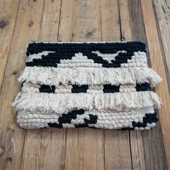 Ann Taylor Loft Clutch / Make Up Bag Black / Cream - Picture 2 of 3